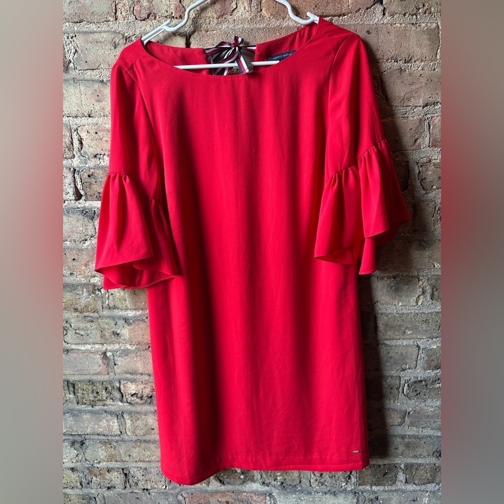 Tommy Hilfiger Gray Pleated Puff Sleeve Sundress